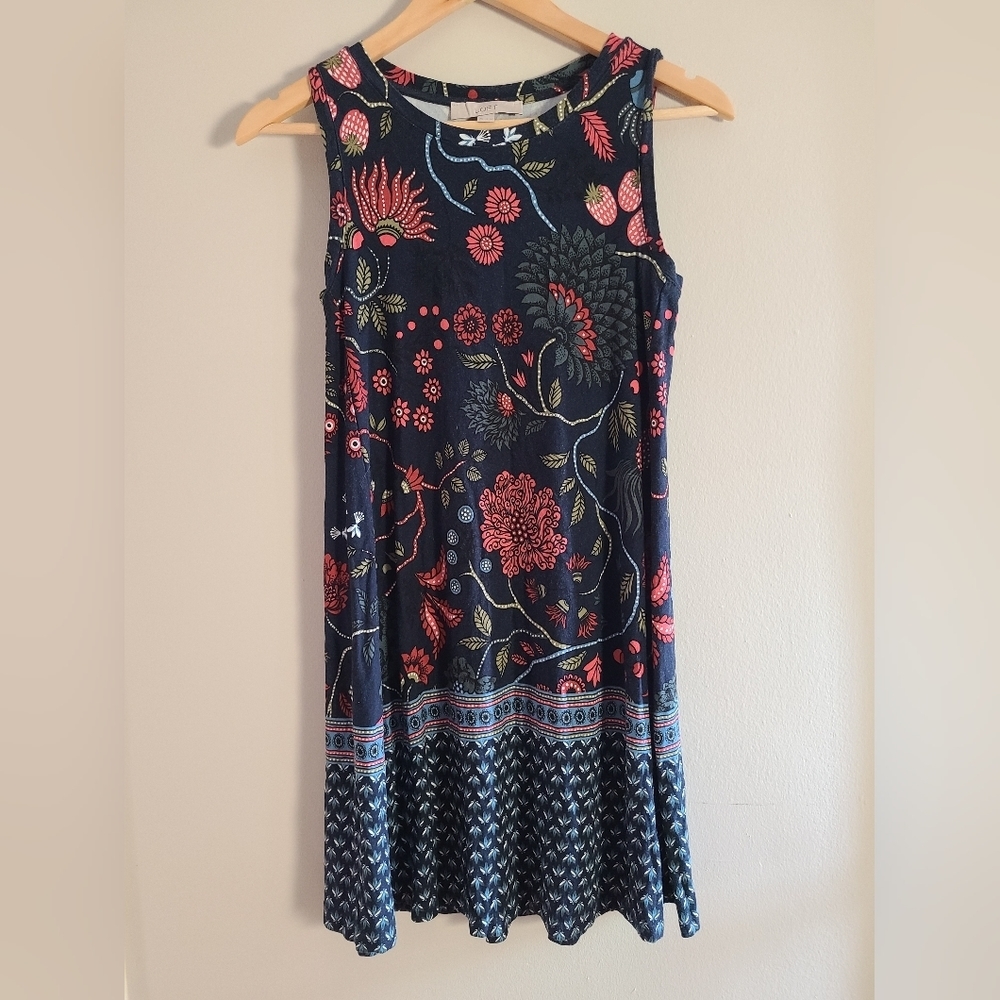 Loft floral knit swing dress